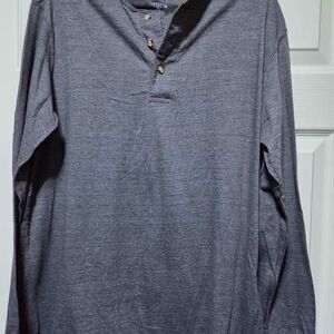 Architect men's medium dark gray knit Henley long sleeve shirt